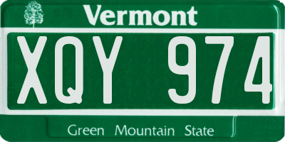 VT license plate XQY974