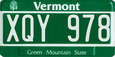 VT license plate XQY978