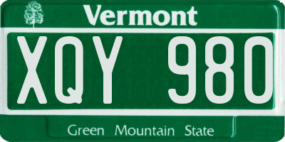 VT license plate XQY980