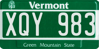 VT license plate XQY983