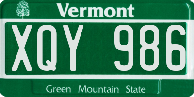 VT license plate XQY986