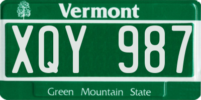 VT license plate XQY987