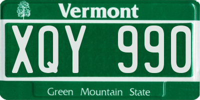 VT license plate XQY990
