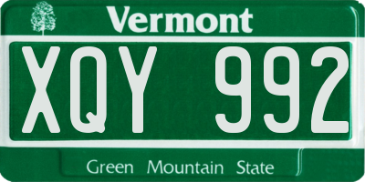 VT license plate XQY992