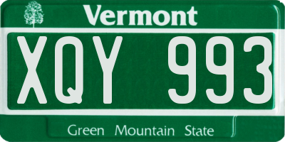 VT license plate XQY993