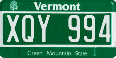 VT license plate XQY994