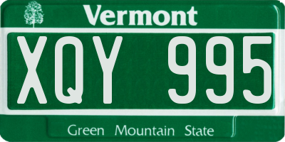 VT license plate XQY995