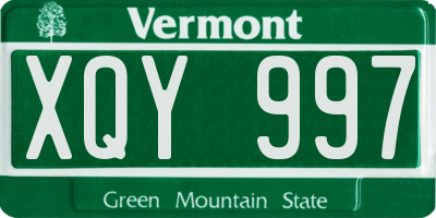 VT license plate XQY997