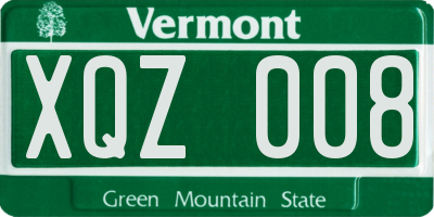 VT license plate XQZ008