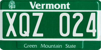 VT license plate XQZ024
