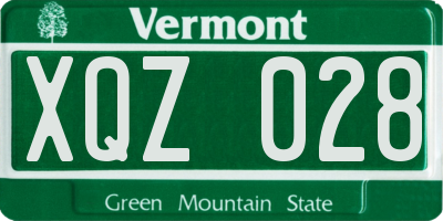 VT license plate XQZ028