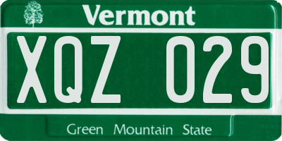 VT license plate XQZ029
