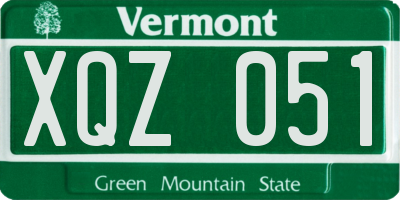 VT license plate XQZ051
