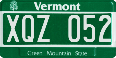 VT license plate XQZ052