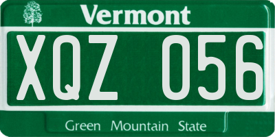 VT license plate XQZ056