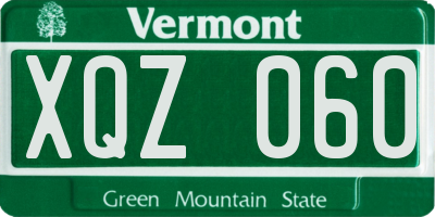 VT license plate XQZ060