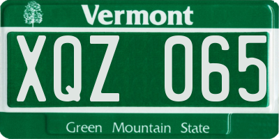 VT license plate XQZ065