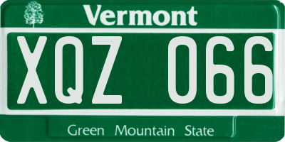 VT license plate XQZ066