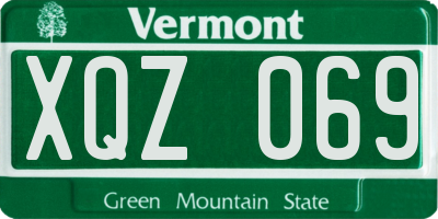 VT license plate XQZ069