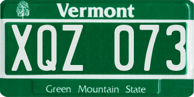 VT license plate XQZ073