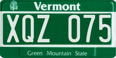 VT license plate XQZ075