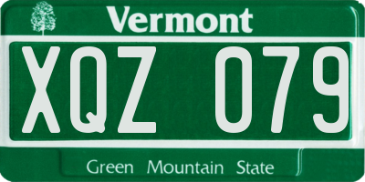 VT license plate XQZ079