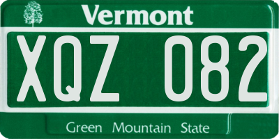 VT license plate XQZ082