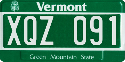 VT license plate XQZ091