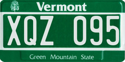 VT license plate XQZ095
