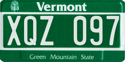 VT license plate XQZ097