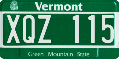 VT license plate XQZ115