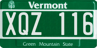 VT license plate XQZ116
