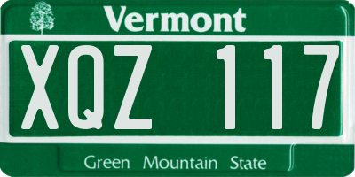 VT license plate XQZ117