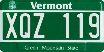 VT license plate XQZ119