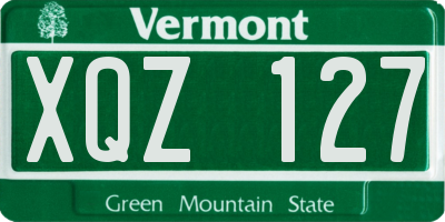 VT license plate XQZ127