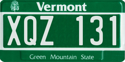 VT license plate XQZ131