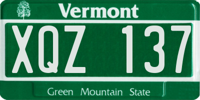 VT license plate XQZ137