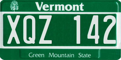 VT license plate XQZ142