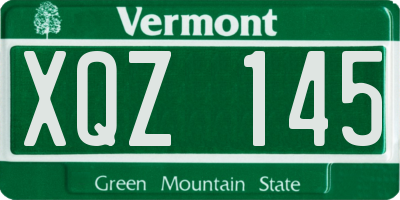 VT license plate XQZ145