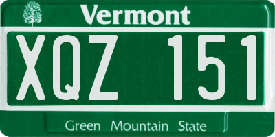 VT license plate XQZ151