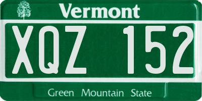 VT license plate XQZ152