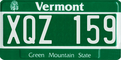 VT license plate XQZ159