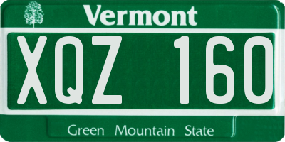 VT license plate XQZ160