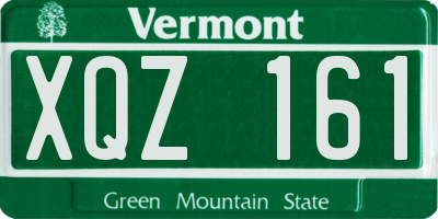 VT license plate XQZ161