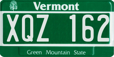 VT license plate XQZ162