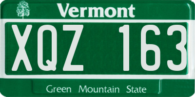 VT license plate XQZ163