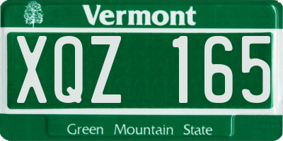 VT license plate XQZ165