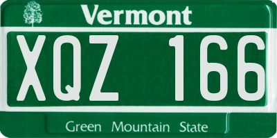 VT license plate XQZ166