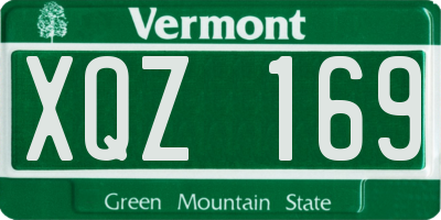 VT license plate XQZ169