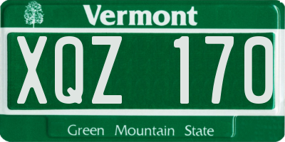 VT license plate XQZ170